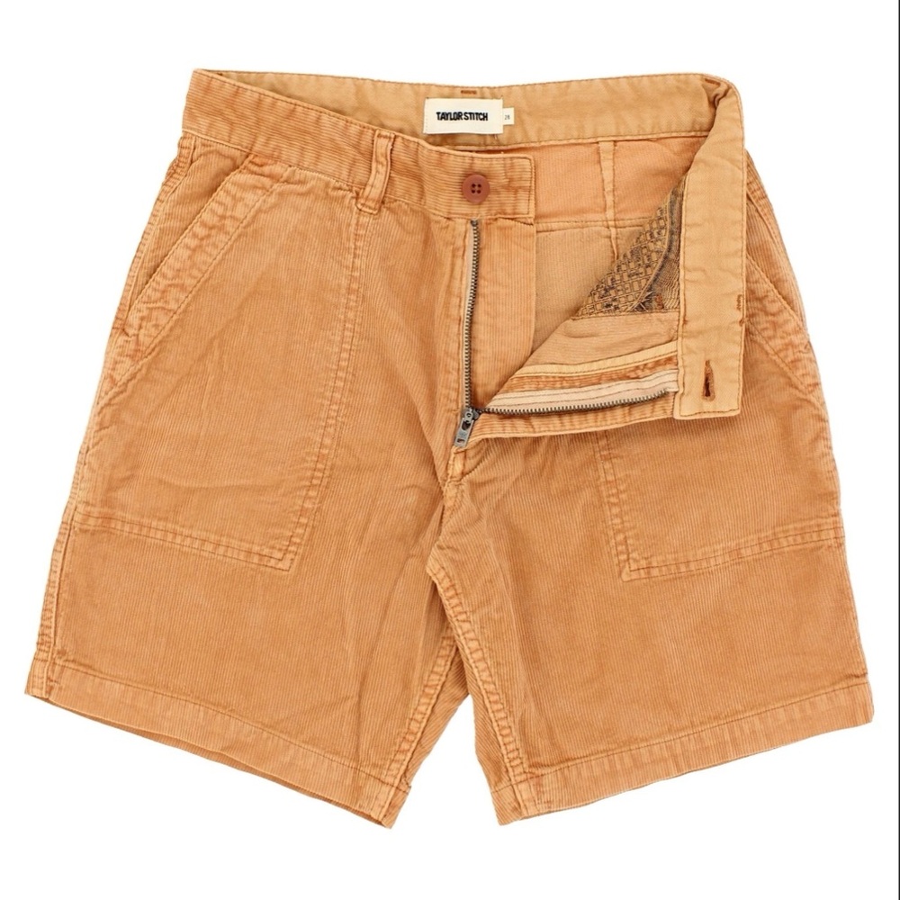 Taylor Stitch Trail Short, 8 inch Inseam, Apricot Microcord